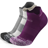 طقم ٣ جوارب كاحل بامبو🌿 أنيقة (عنابي/رمادي/أبيض)-كبير - L/XL - HeeHoo.ae