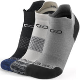 طقم ٣ جوارب كاحل بامبو🌿 كلاسيكية(كحلي/أبيض/رمادي)-كبير -L/XL - HeeHoo.ae