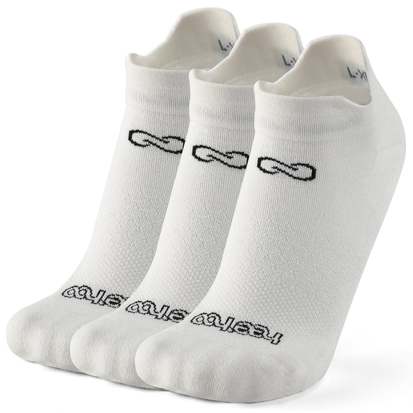 طقم ٣ جوارب كاحل 🌿بامبو🌿 للجنسين - أبيض ملكي - كبير - L/XL - HeeHoo.ae