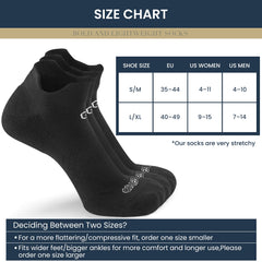 طقم ٣ جوارب كاحل 🌿بامبو🌿 للجنسين - أسود فاخر - كبير - L/XL - HeeHoo.ae