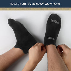 طقم ٣ جوارب كاحل 🌿بامبو🌿 للجنسين - أسود فاخر - كبير - L/XL - HeeHoo.ae