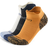 طقم ٣ جوارب كاحل بامبو🌿 (سماوي/أسود كحلي/برتقالي)-كبير -L/XL - HeeHoo.ae